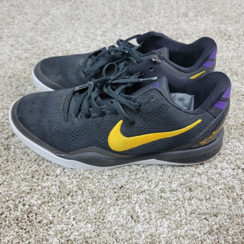 Nike Kobe 8 VIII Protro Lakers Away Size 6Y Black Athletic‎ Basketball Shoes